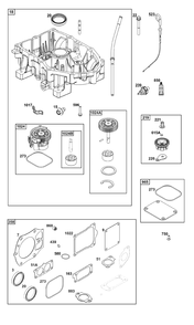 Crankcase Cover/Sump Group Diagram and Parts List for 613777-0015-J1 400000 - 699999 Briggs and Stratton Engine
